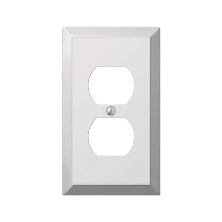 Amerelle Wall Plate, Number of Gangs: 1 Steel, Polished Chrome Finish, Light Gray 161D